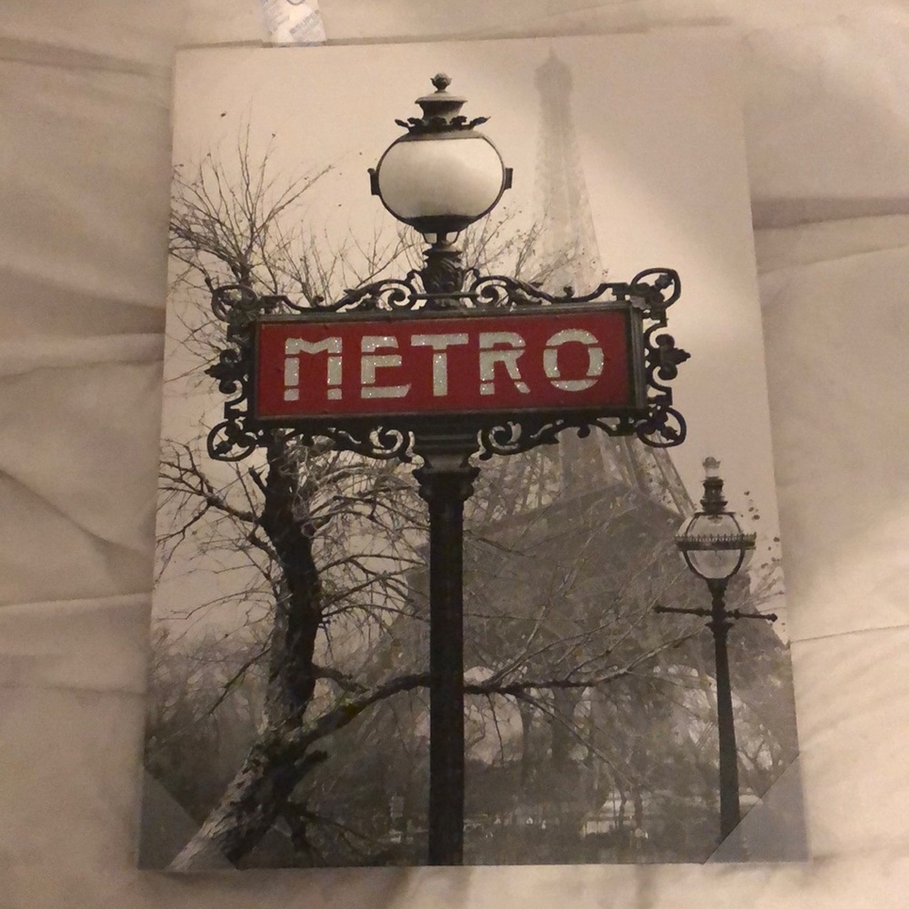 Large “METRO” Paris canvas